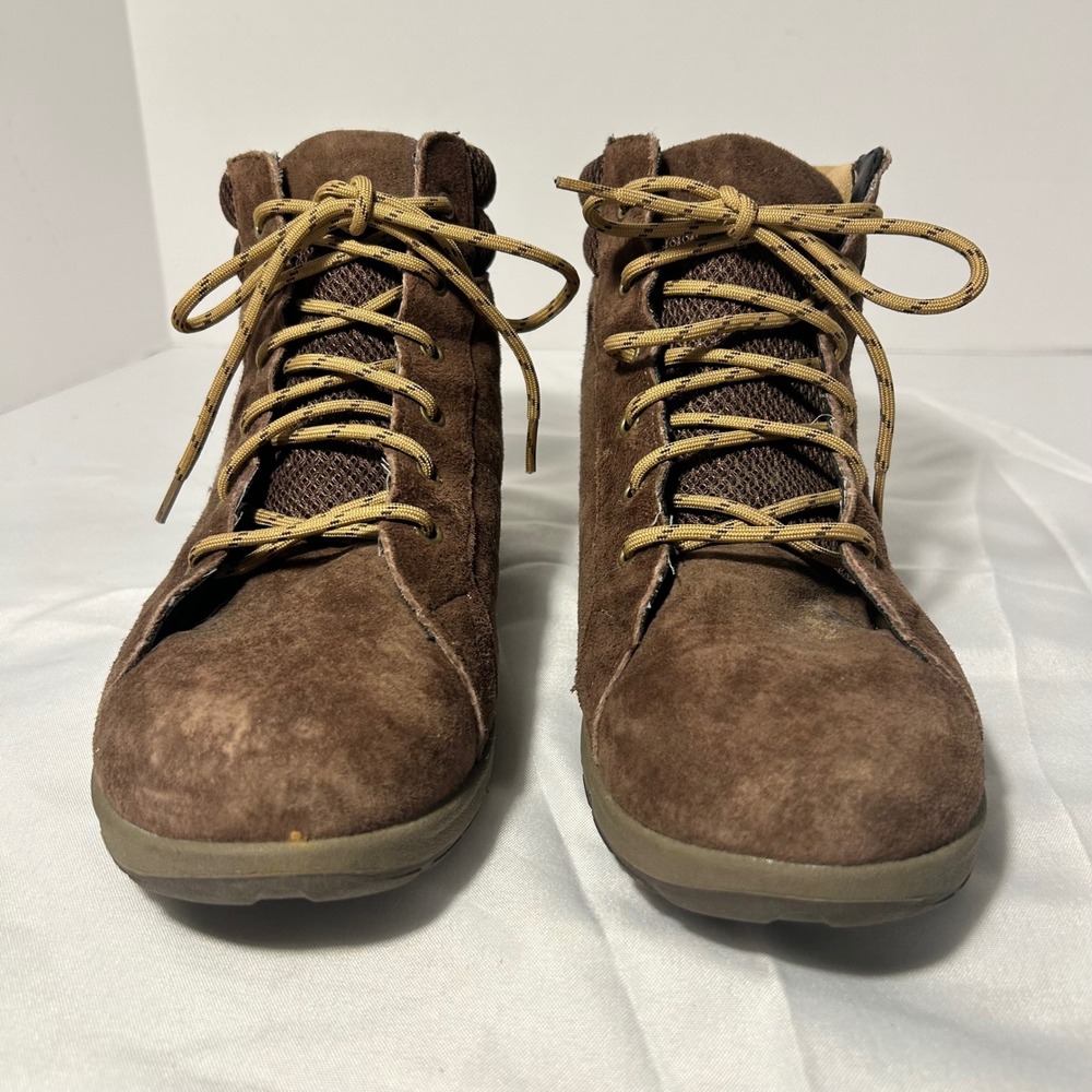 Duluth Trading Co Womens Brown Suede Leather Ankle Boots Size 9 39703 Lace Up - Picture 2 of 7